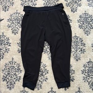 Fabletics Black Joggers with Elastic Cuffs and Tapered Legs